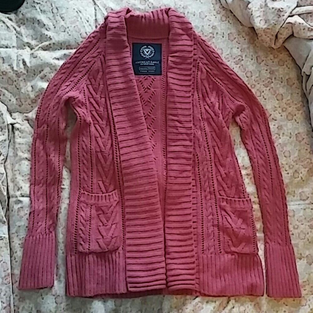 American Eagle Outfitters Women's Pink Cable Knit Sweater